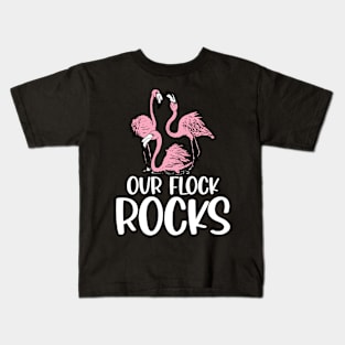 Our Flock Rocks -  Flamingo Kids T-Shirt